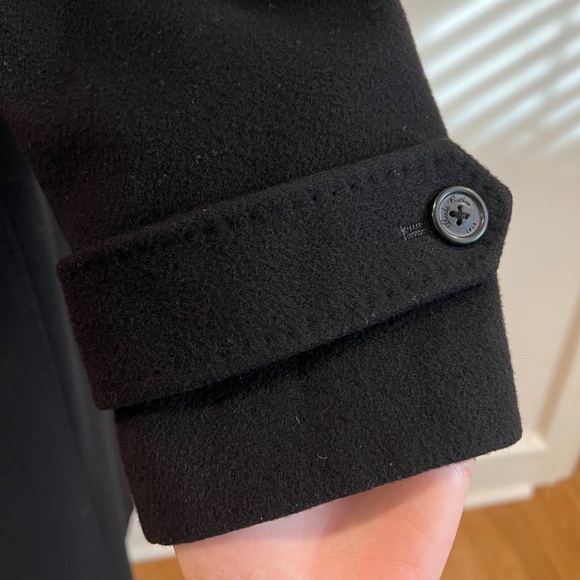 Brooks Brothers 346 Black Wool-Cashmere Blend Trench Coat, Women's Size 10 - Picture 8 of 15